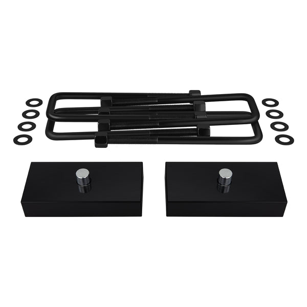 2000-2010 Chevy Silverado 2500HD Rear Suspension Lift Kit Blocks & Extended U Bolts 2WD 4WD Non-Overload