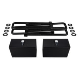 2000-2010 Chevy Silverado 2500HD Rear Suspension Lift Kit Blocks & Extended U Bolts 2WD 4WD Non-Overload