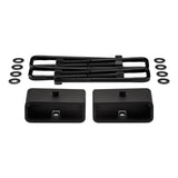 2019-2023 Chevrolet Silverado 1500 Rear Suspension Lift Blocks with Premium Forged Flat Top U-Bolts 2WD 4WD