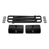 2000-2010 Chevrolet Silverado 2500HD 2WD 4WD Rear Lift Blocks with Premium Forged Flat Top U-Bolts