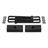 2019-2023 Chevrolet Silverado 1500 Rear Suspension Lift Blocks with Premium Forged Flat Top U-Bolts 2WD 4WD