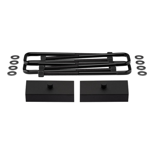 2000-2010 Chevrolet Silverado 2500HD 2WD 4WD Rear Lift Blocks with Premium Forged Flat Top U-Bolts